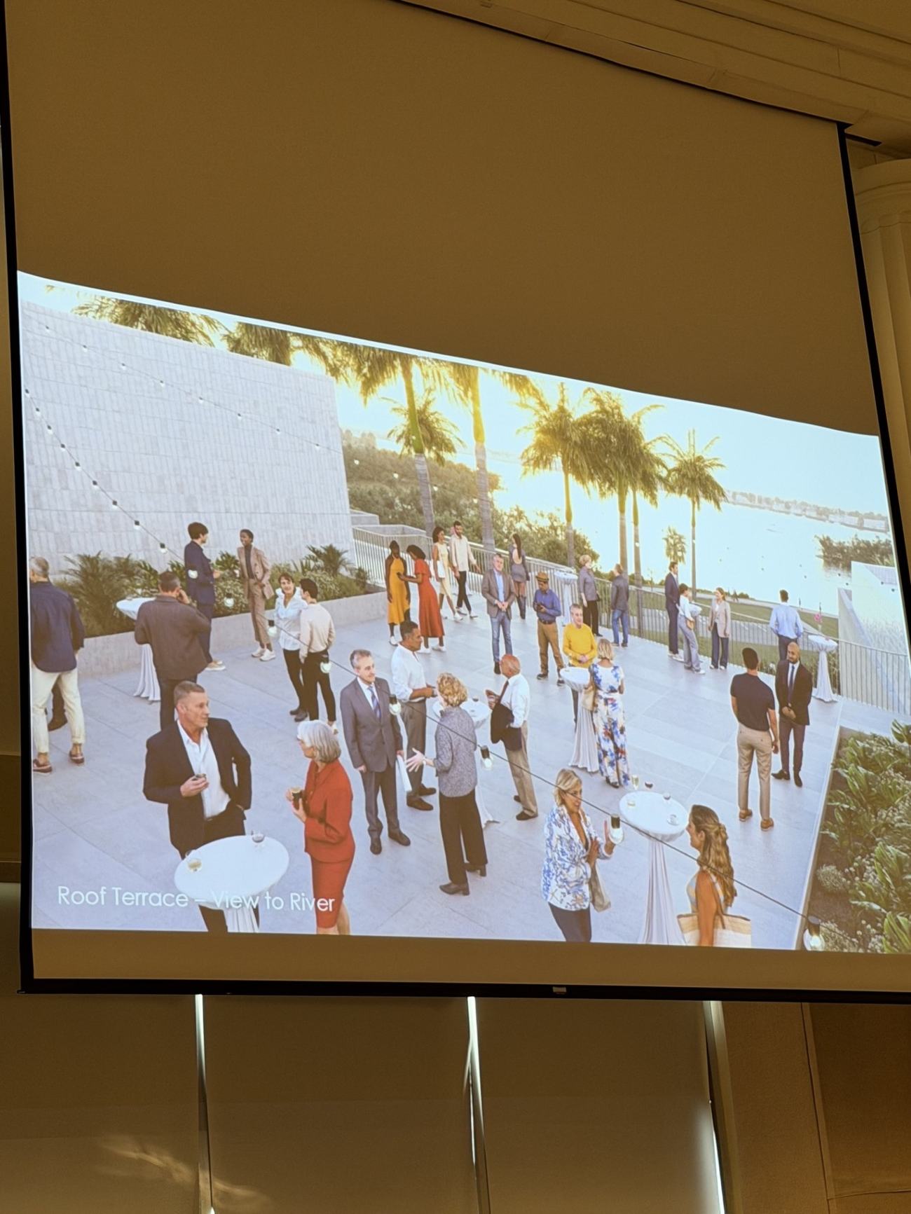Rendering of the new Vero Beach Museum of Art roof terrace overlooking the Indian River