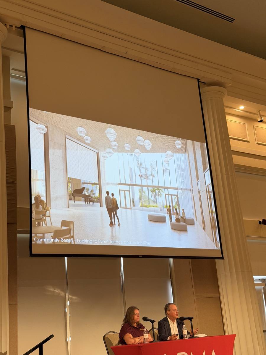 Community Room rendering looking toward the Event Terrace and Indian River